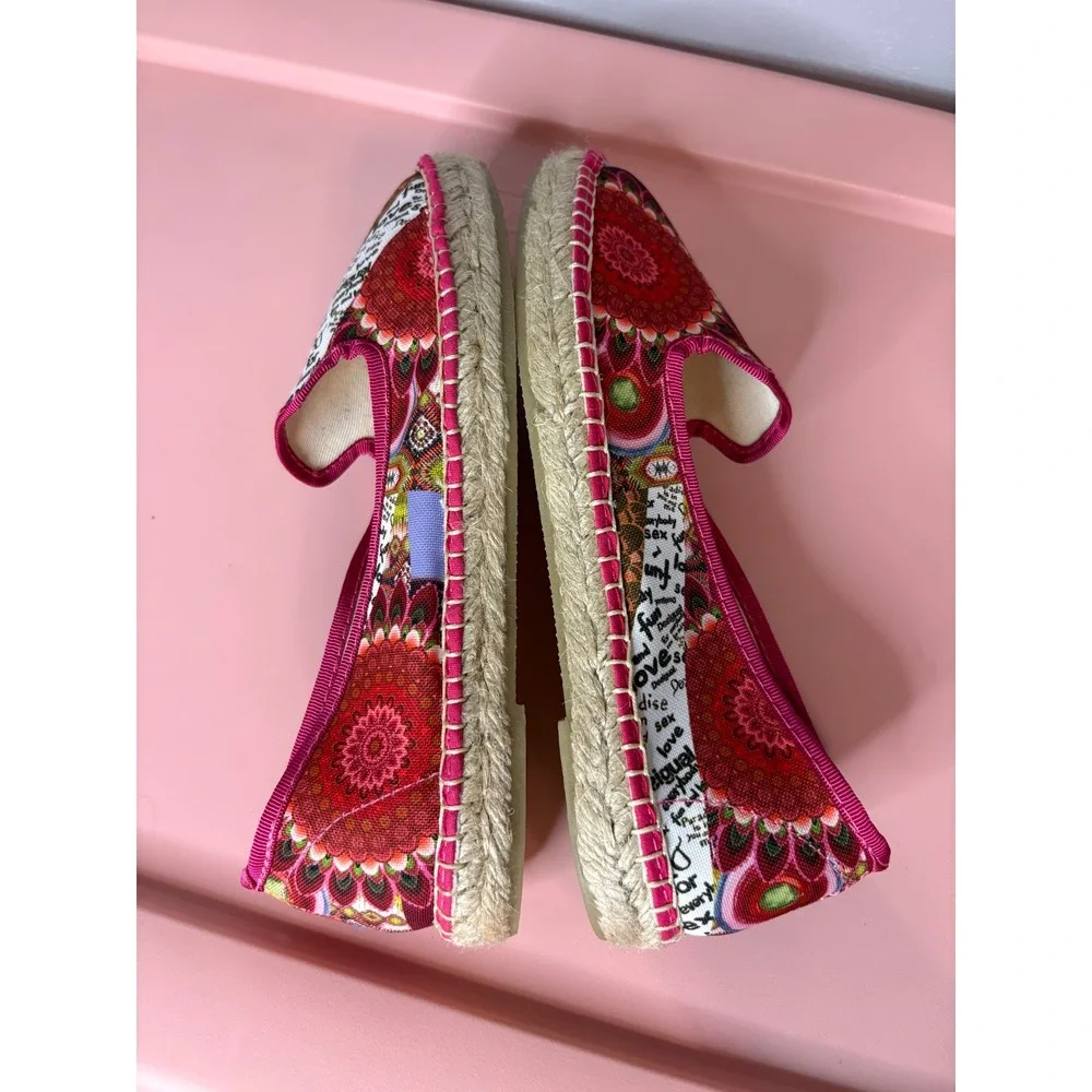 Desigual Womens Multicolor Patchwork Canvas Espadrille Flats EU 37 (US 6.5)